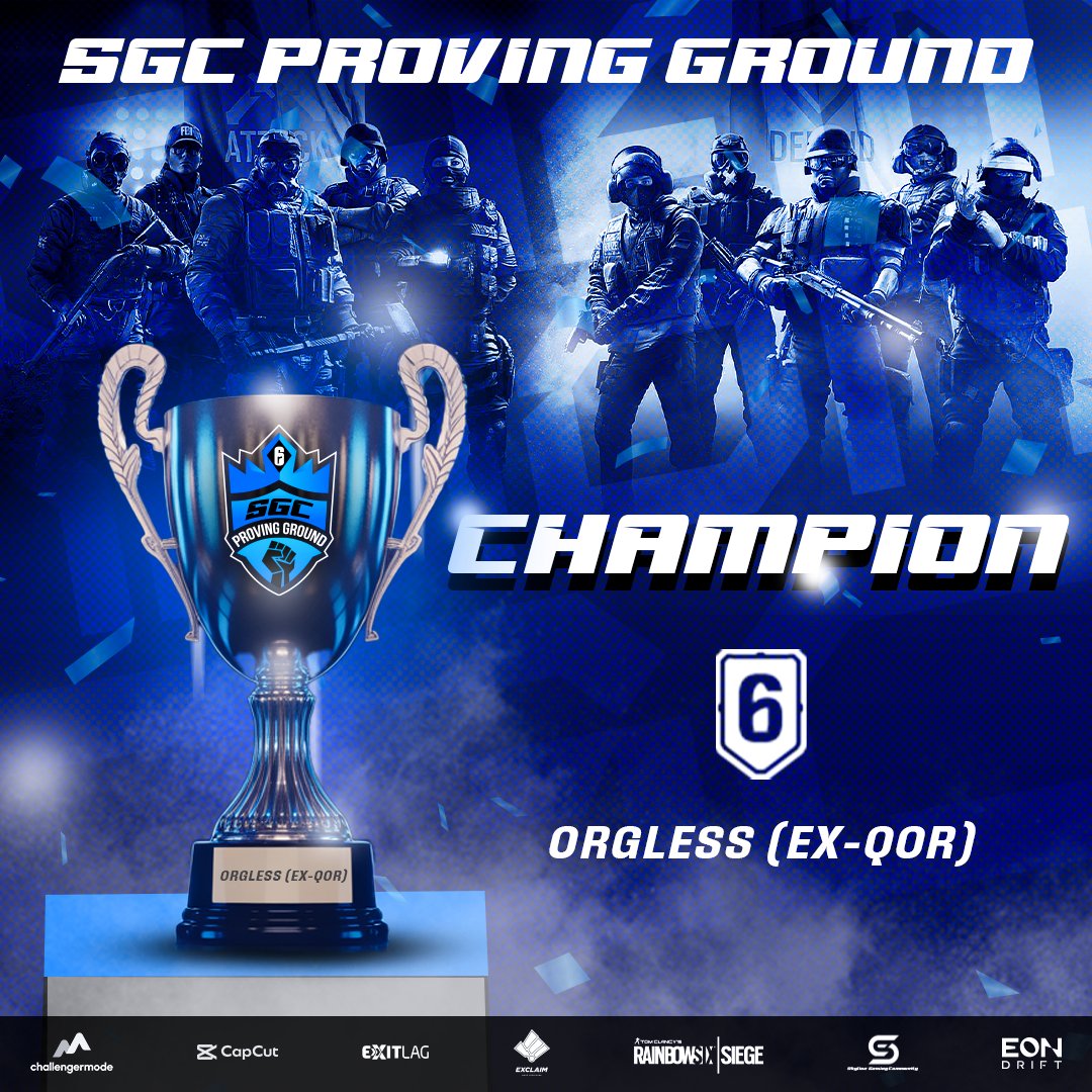 SkylineGamingNA's tweet image. CHAMPIONS!
ORGLESS (EX-QOR) takes home the SGC Proving Ground title!
Unstoppable. Dominant. Clutch.

#R6 #SGC #ProvingGround