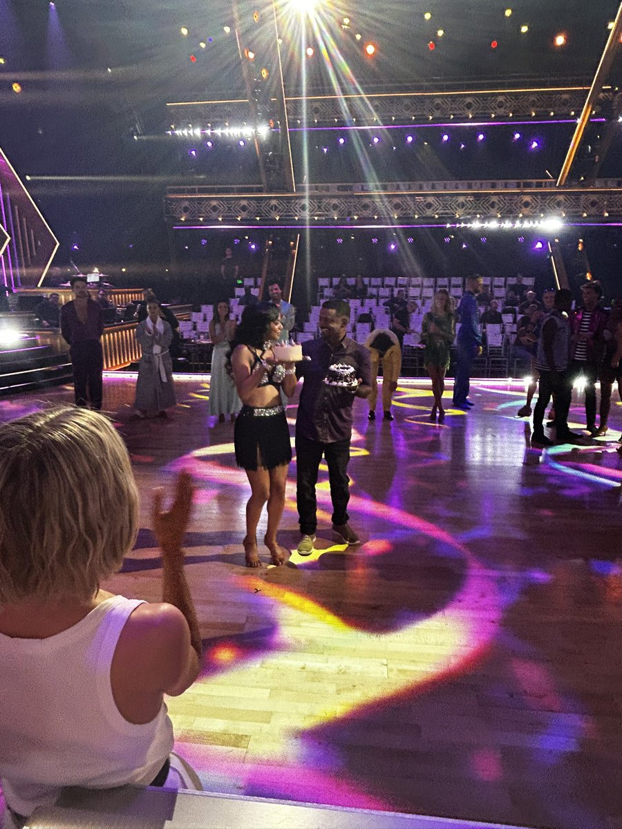 A BIG HAPPY BDAY 2 MY OLD PAL <a href="/AlfonsoRibeiro/">AlfonsoRibeiro</a> HERE ON THE SET OF <a href="/officialdwts/">Dancing with the Stars #DWTS</a> WHERE I GIFTED HIM A COPY OF #LOVELEFT2_1 &amp; HE WAS GIVEN A BDAY CAKE BY PRODUCERS! AND HERES AN EXCLUSIVE PIC OF MY PARTNER <a href="/JennaJohnson/">Jenna Johnson</a> &amp; I GETTING READY 2 DANCE! PLEASE VOTE 4 US BY TEXTING COREY!