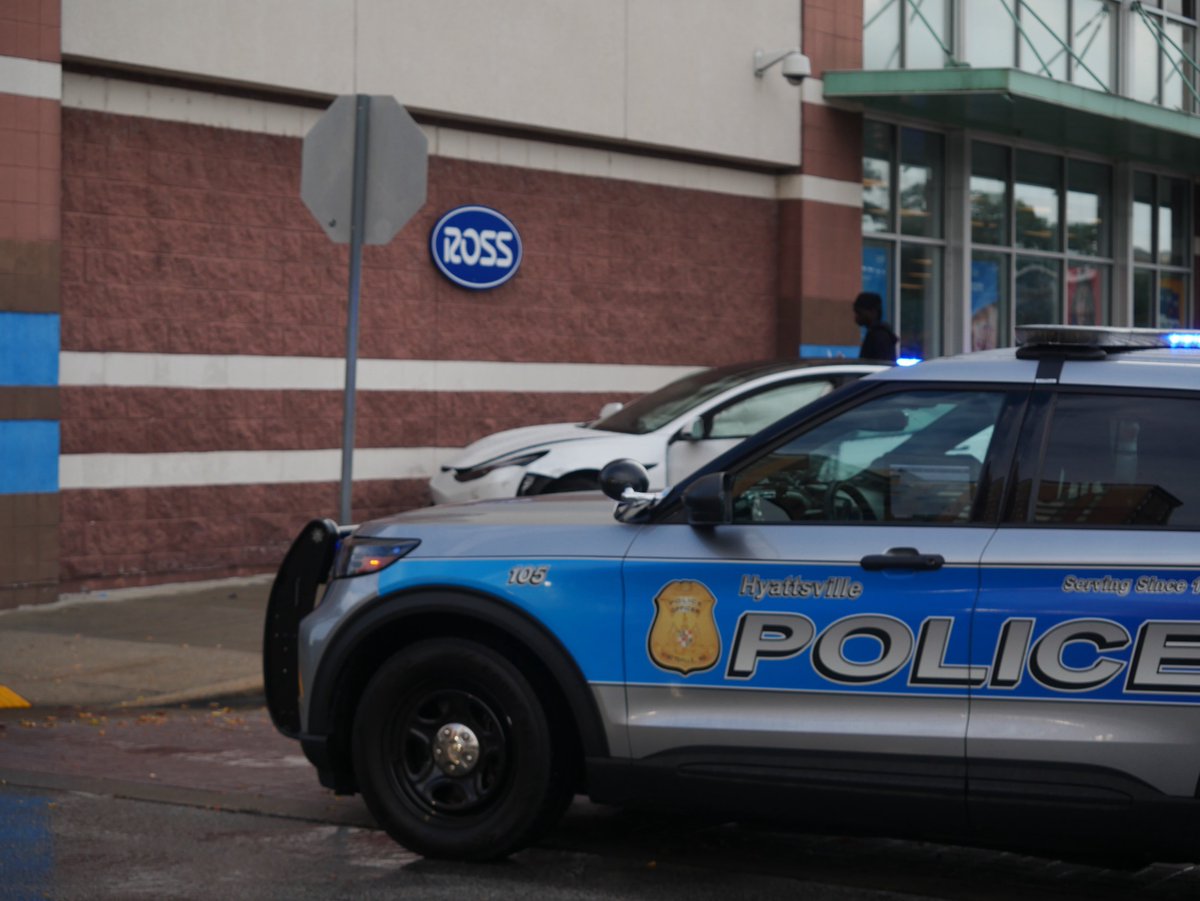 TESLA INTO ROSS CLOTHING STORE AT PG MALL: Hyattsville Police &amp; PG County Fire &amp; EMS were called out to the Ross at 3500 East-West Highway for a vehicle into a building at around 5pm. 

A pregnant woman has been transported to the hospital with minor injuries. 

ON-SCENE PHOTOS: