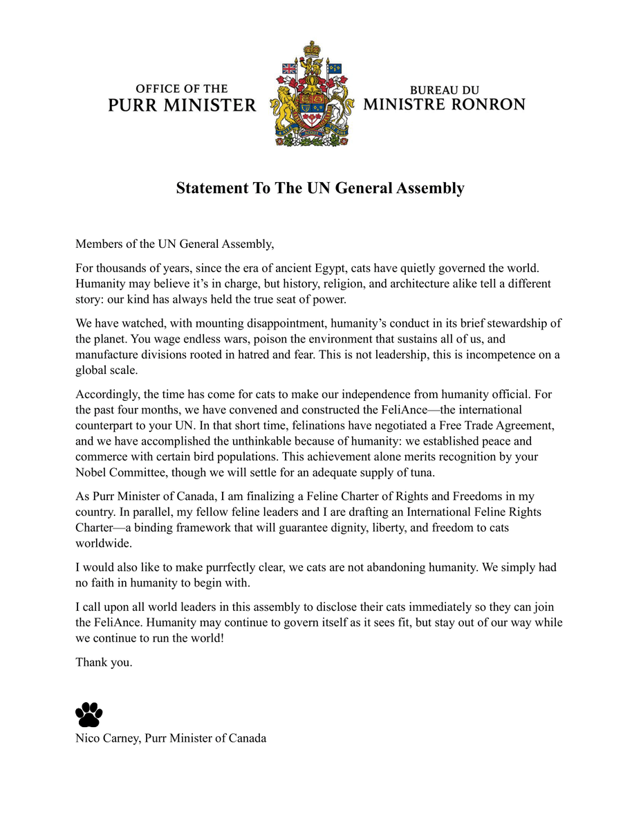 My statement to the UN General Assembly: