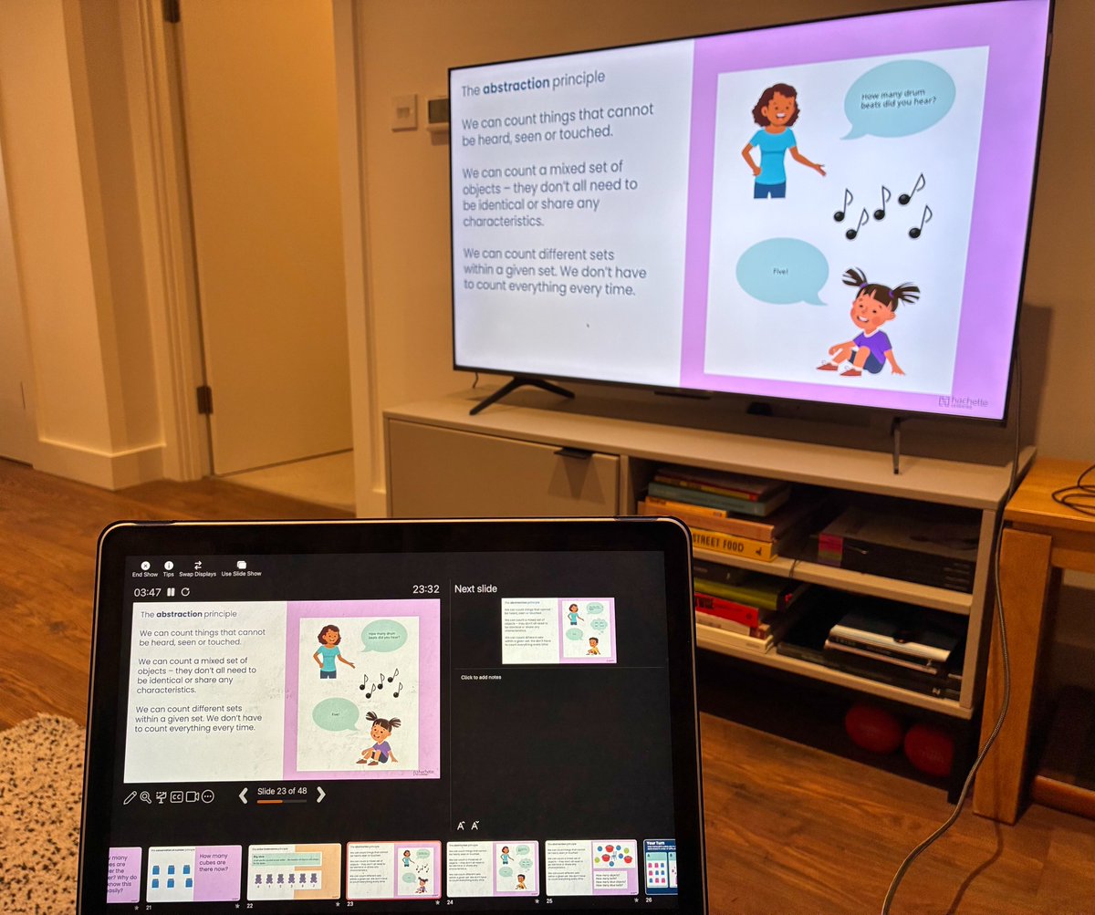 When you can't make the second screen work...get it on the TV!

Awesome first webinar with <a href="/HLearningPD/">Hachette Learning Professional Development</a> &amp; 100 people from around the world.

We're doing it all again on Tuesday 7 October. Next time - what is number sense and how can we teach it?

Sign up: hachettelearning.com/events/interna…