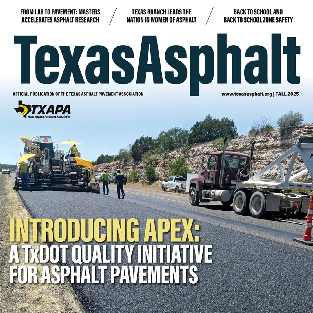 The fall issue of <a href="/TexasAsphalt/">TXAPA</a> magazine just dropped! Learn about APEX. The first statewide program focused on continuous asphalt education, combining on-demand resources, real-world expertise, and collaboration across TxDOT and the industry. ➡️ bit.ly/TXAPAFall2025