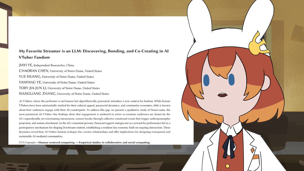 PsydereVT's tweet image. I am a simple woman. I see a preprint about AI VTubers and I must read it.