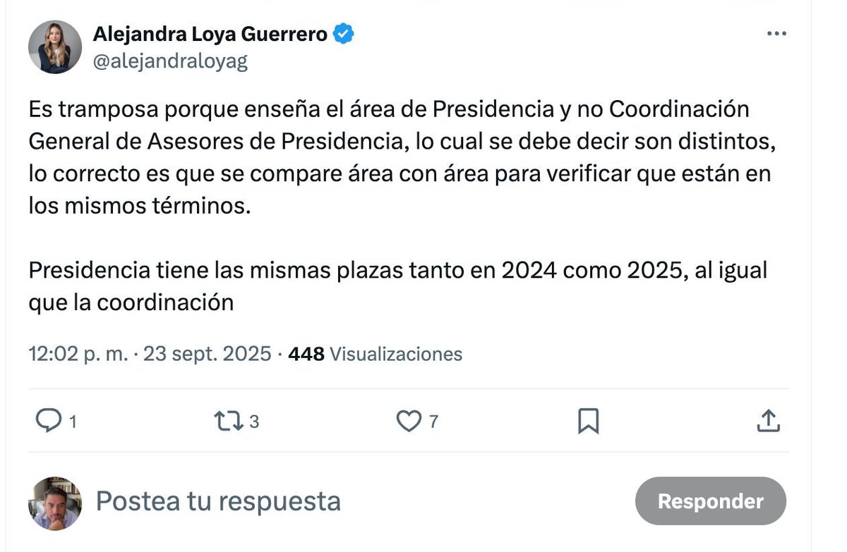 Creo que que a la Coordinadora le hace falta un poco más de prudencia e institucionalidad. 

Primero a quien le corresponde comunicar es a la Coord. de Com. Soc., no a la de asesores, no se hace en la cuenta personal de una funcionaria, se hace en la cuenta o del Presidente o de