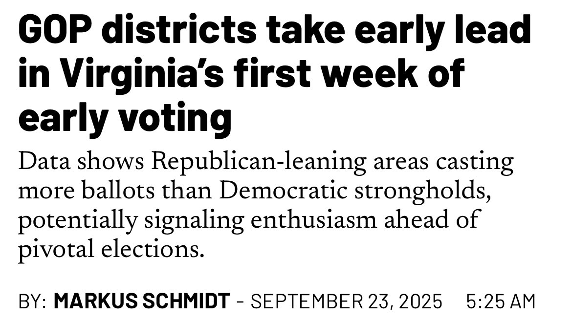 When Republicans vote, Republicans win. We need everyone off the sidelines to keep up the momentum. Make a plan to vote early for <a href="/winwithwinsome/">Winsome Earle-Sears</a>, @johnreid4VA and @jasonmiyaresVA at secureyourvotevirginia.com.