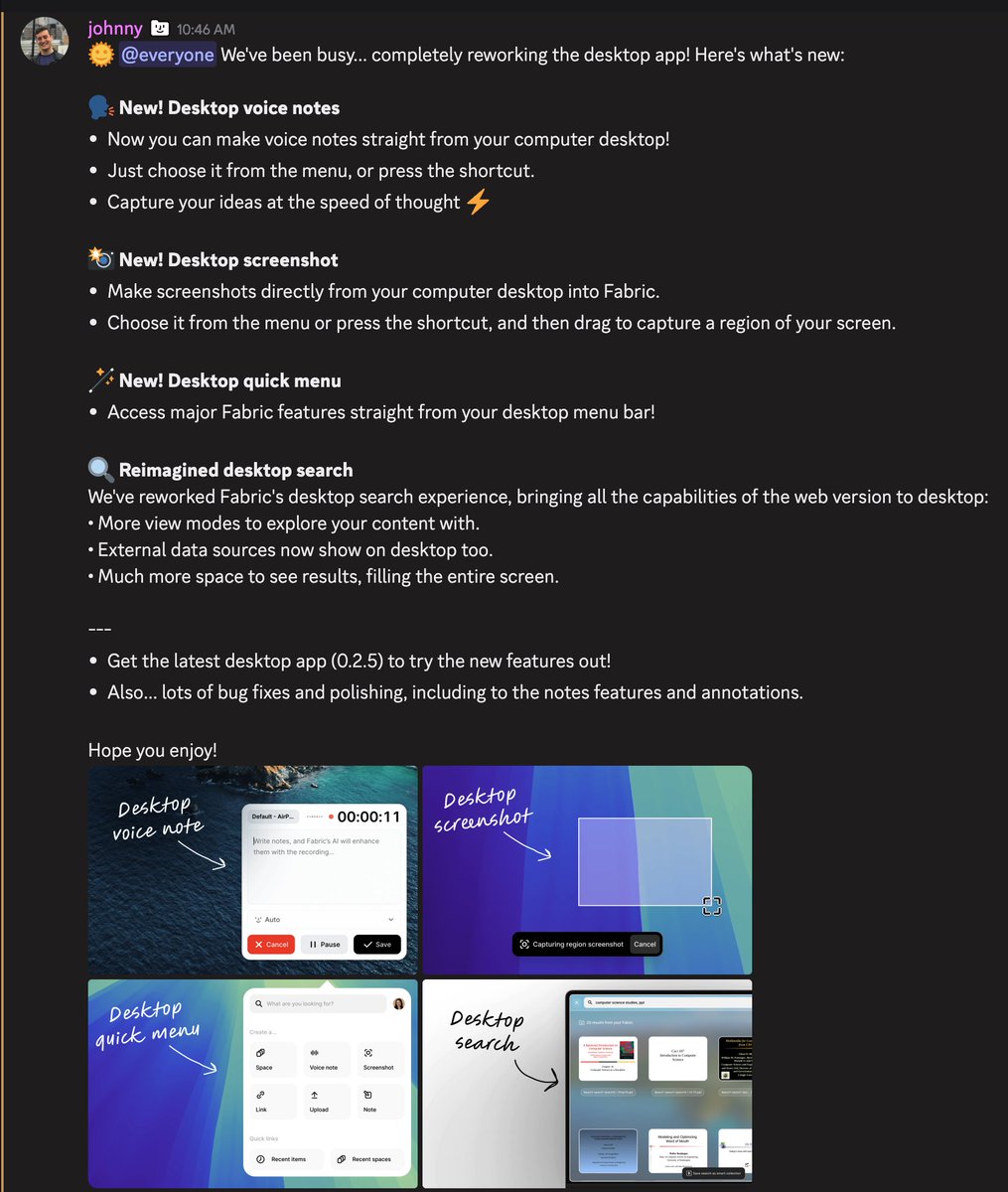 Nobody is pushing <a href="/ToDesktop/">ToDesktop</a> Builder harder than the team <a href="/fabricinternet/">Fabric</a>. Latest release is 🔥🔥🔥!