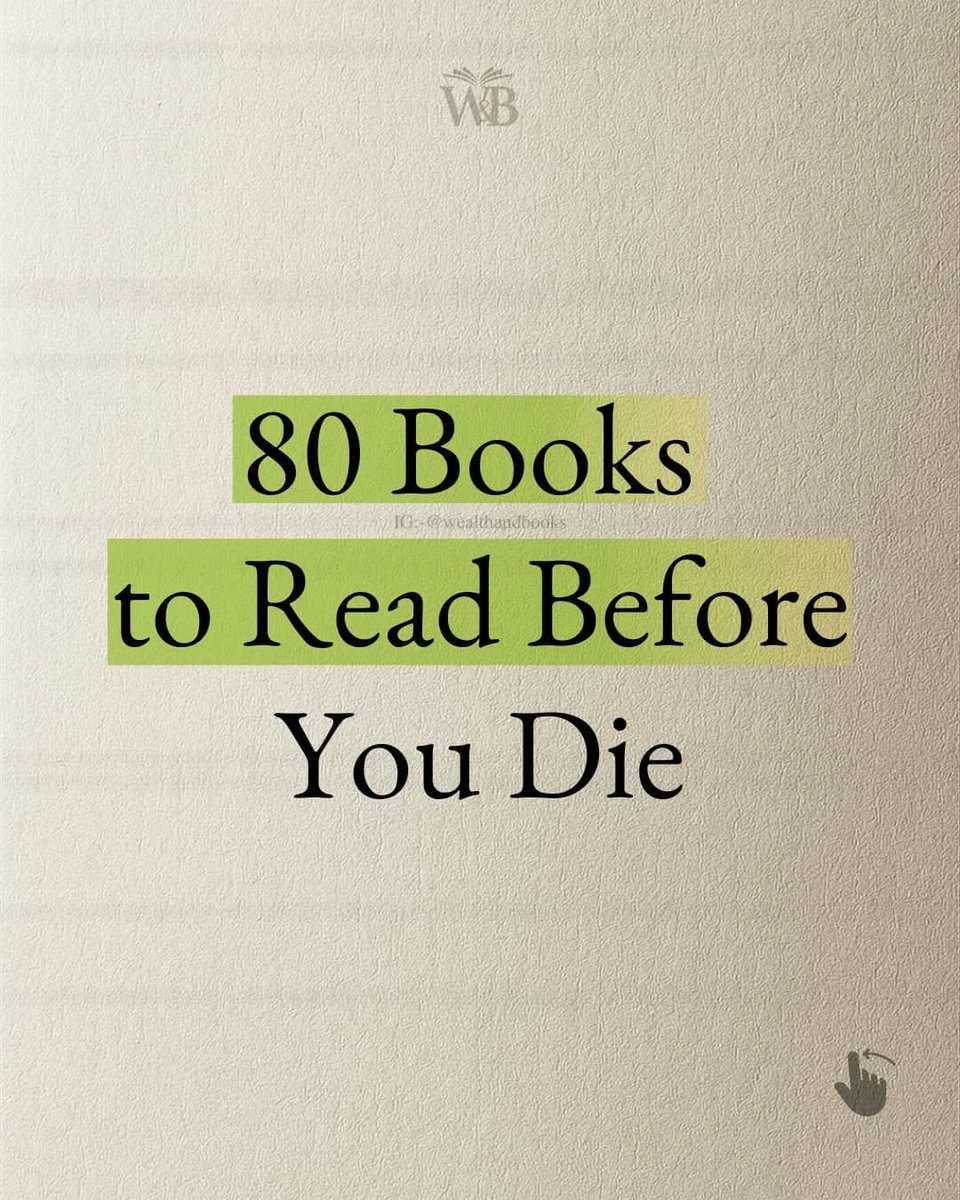80 Books to Read Before You DIe:

~Thread~