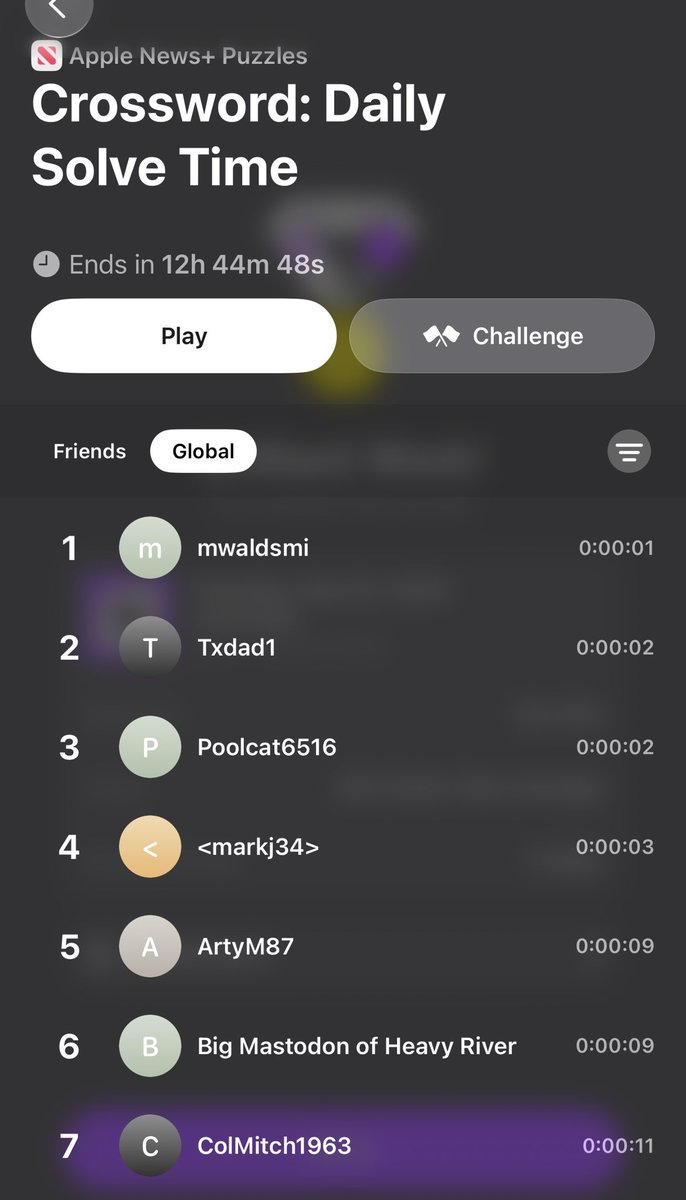 MomentoAnima's tweet photo. Hey @Apple - how are people cheating at the daily crosswords in @AppleNews? There’s no way they’re getting it done in a handful of seconds. https://t.co/LvParxuNln