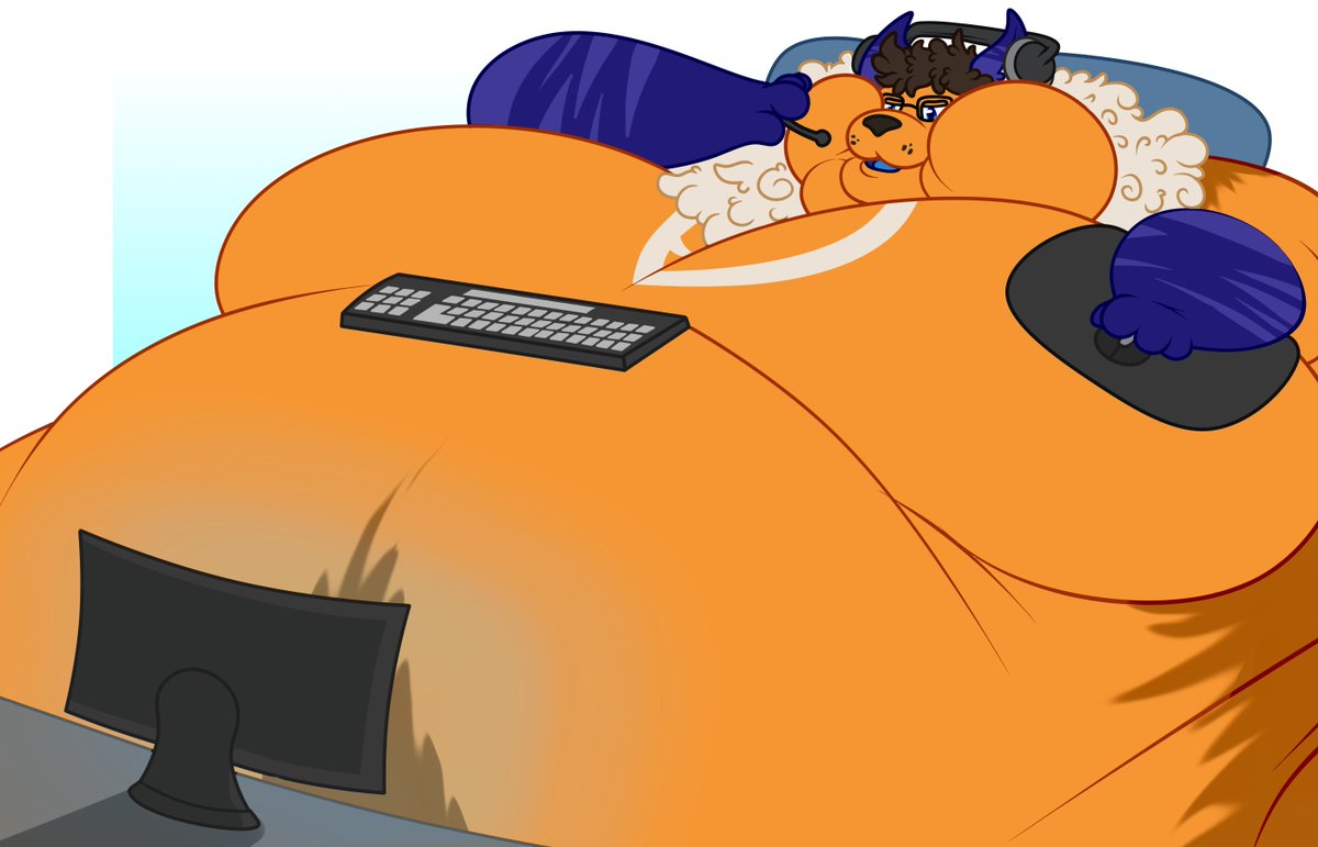 "Ooouurpph.. thanks for calling for tech- boourph- support,  how can i help you?" Constant snacking, burps and loud belly gurgles n rumbles can be heard in the call too..

Raffle reward (6/6) for @/cheddar-nx.bsky.social !