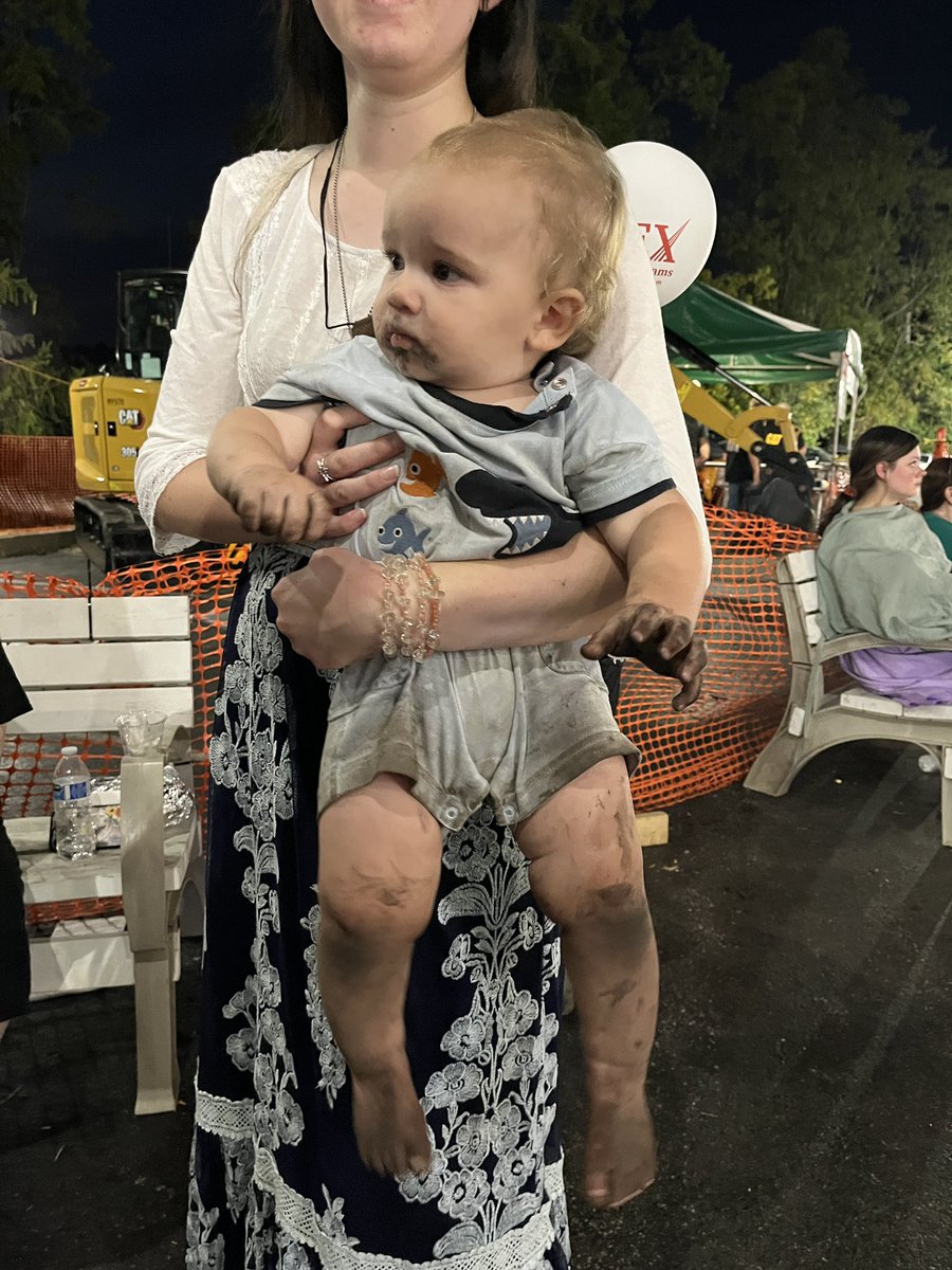 chet_hand's tweet photo. Tough day at the Assumption Festival over the weekend for the little guy. #naturalimmunity #playinthedirt https://t.co/6zVMQlqLv6