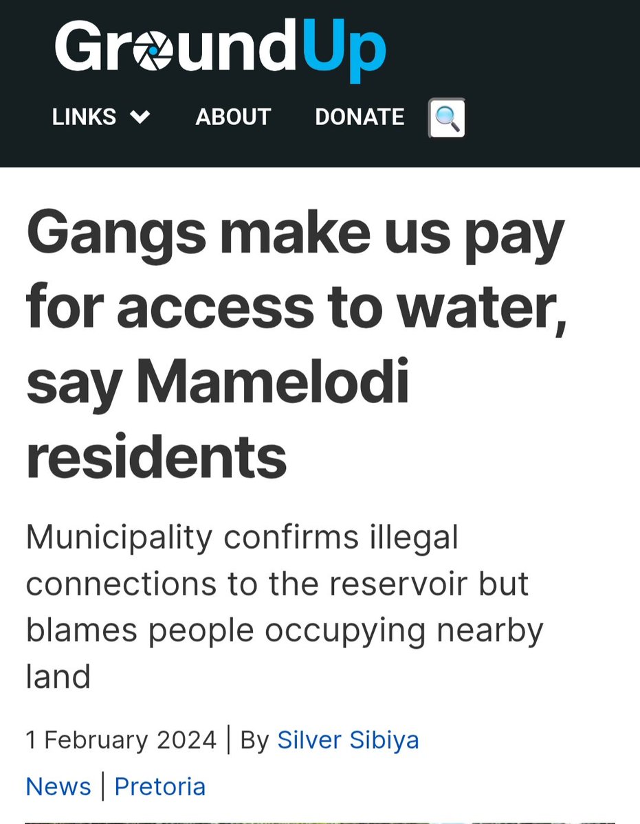 [LOOK] Never forget that when Cilliers Brink was the mayor of Tshwane Metro the DA aligned Water Mafias used to force Mamelodi residents to pay them for access to water.