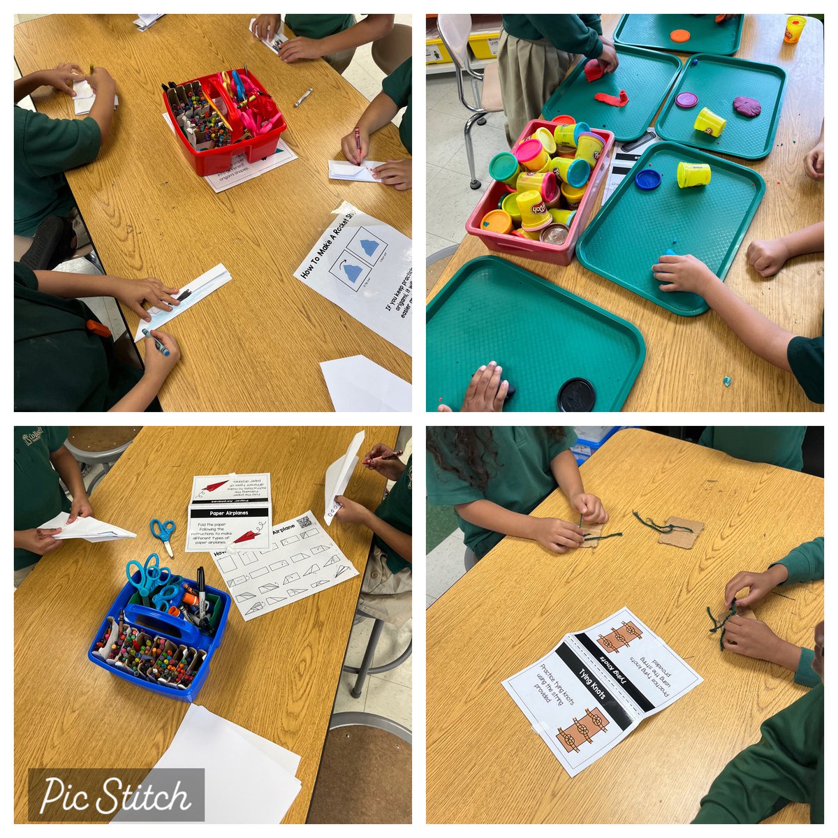 MrPowell20's tweet image. Happy Tuesday! Today my k students got to use their #computers and was able to learn how to use @codeorg! Then my 1st grade students got do some new centers! The centers were tying knots, #origami, #paperairplanes, and play dough mazes! #STEM #teacher