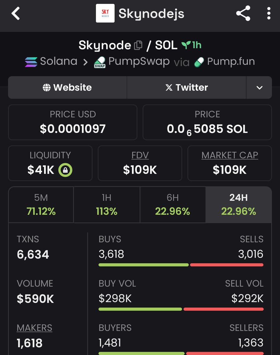 Raghavak0nSol's tweet image. 5x ✅🔥🔥🔥🔥🔥 
$Skynodejs
MCAP: $133K
CA:
Fzs6cGKVGAufKpFzP3Dv3bAW5FJ4YVDTKNMhfuLgpump
#solana
#skynodejs