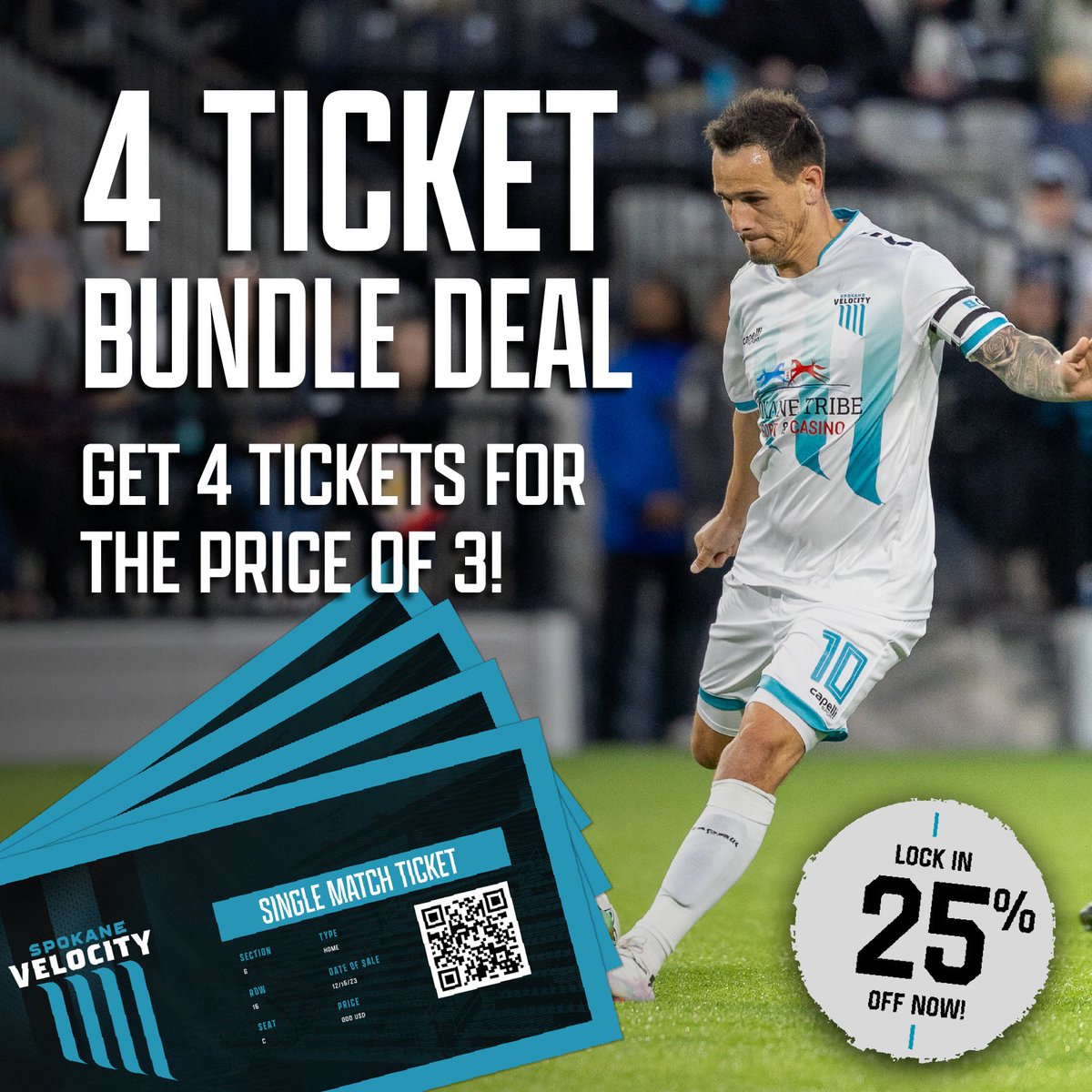 SpokaneVelocity's tweet image. TICKET DEAL ALERT 🚨 

Secure 4 𝑻𝑰𝑪𝑲𝑬𝑻𝑺 𝑭𝑶𝑹 𝑻𝑯𝑬 𝑷𝑹𝑰𝑪𝑬 𝑶𝑭 3 for our last 2 home matches of the season! Bring your squad to ONE Spokane Stadium and save BIG 💰 Get your 🎟️ at the link in our bio! 

#SpokaneVelocityFC #LeagueOne #LetsGoSpo #UpTheFalls
