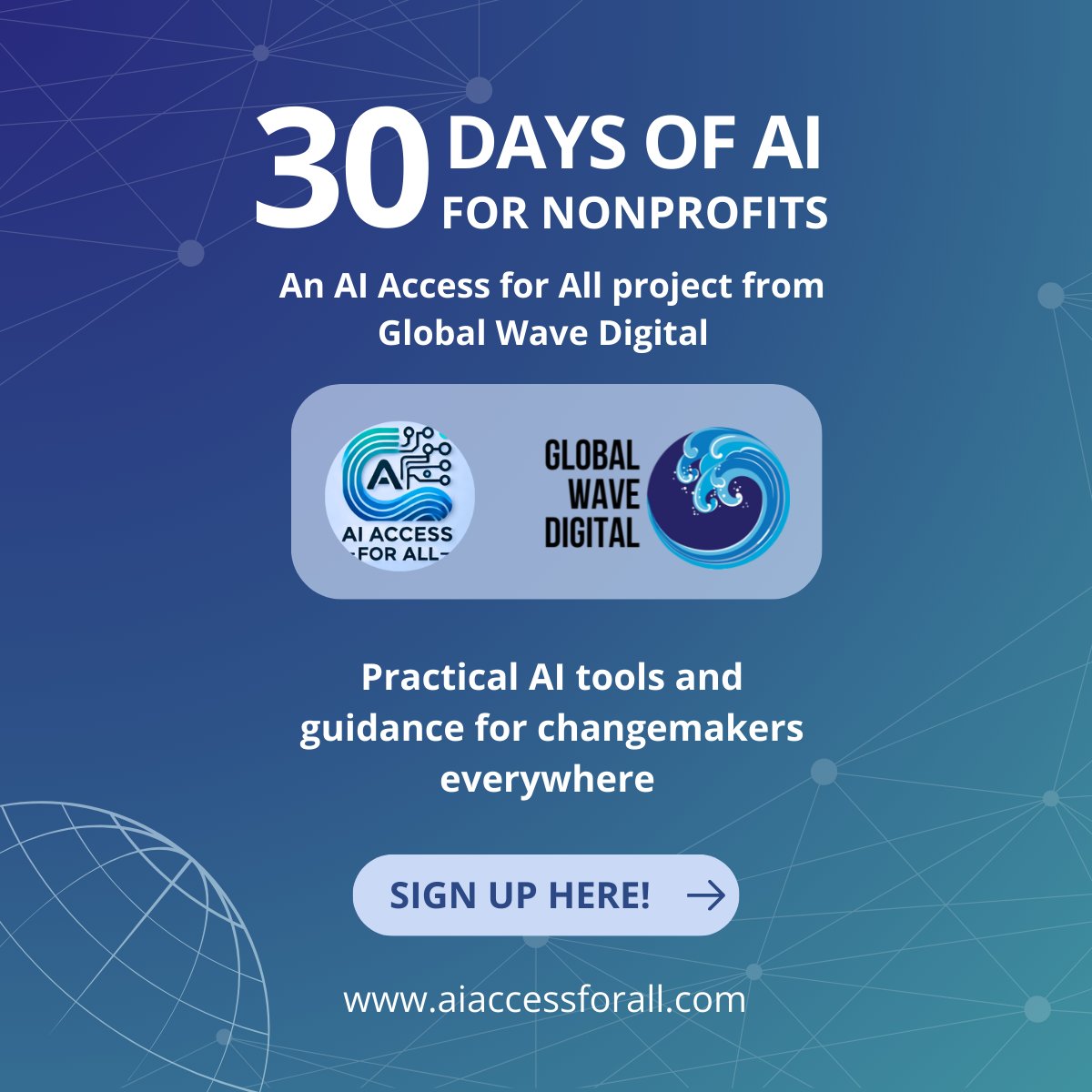 Over the next 30 days, we’ll explore how AI can help changemakers work smarter, stretch resources, and accelerate impact. Learn more: aiaccessforall.com #AIforGood