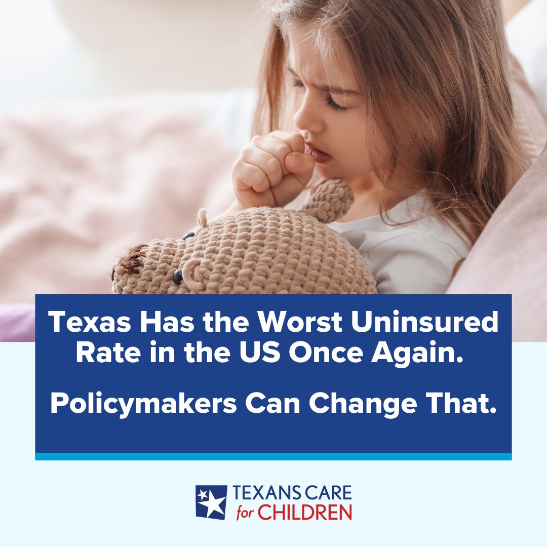 The Census report shows that in 2024, 13.6% of Texas children and 21.6% of Texas adults lacked health insurance.

Those are both roughly double the national rates of 6.0% and 11.3%, respectively. 
#TXlege 🧵
