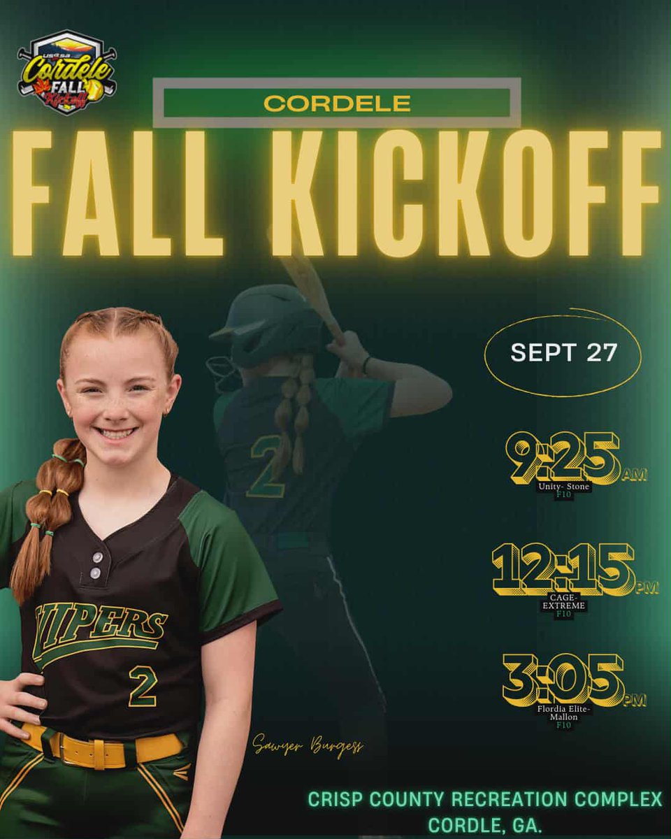 We will take the Fields again this weekend, but this time stepping up to 14u. Pushing limits and applying pressure to this young group,
A stepping stone to help them mold into something Special 💪😎
<a href="/SoftbalAmerica/">Softball America</a> <a href="/thevipernation/">Atlanta Vipers Fastpitch</a> <a href="/ExtraInningSB/">EXTRA INNING SOFTBALL</a> <a href="/LineDsoftball/">Line Drive Media</a> <a href="/PrepSoftball/">Prep Softball 🥎</a>