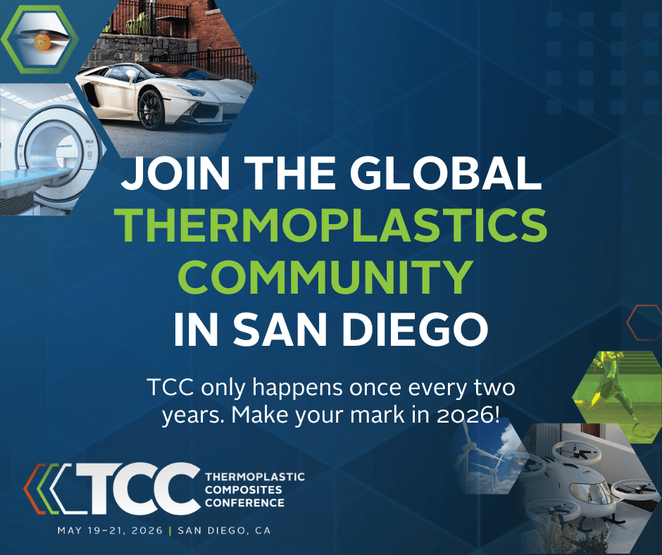 ACMA’s Thermoplastic Composites Conference #TCC2026 brings together 200+ industry leaders, OEMs, suppliers, and customers for three days of cutting-edge education, new applications, and unmatched networking.
👉 Learn more and register today: hubs.la/Q03KFLw_0