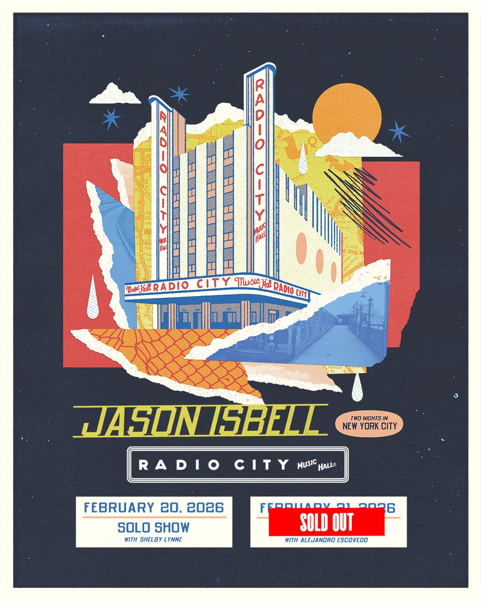 Feb 21, 2026 with Jason Isbell and the 400 Unit at <a href="/RadioCity/">Radio City</a> Music Hall is sold out.

Tickets are still available for Feb 20, 2026 to see Jason Isbell solo:

ticketmaster.com/event/3C00632C…