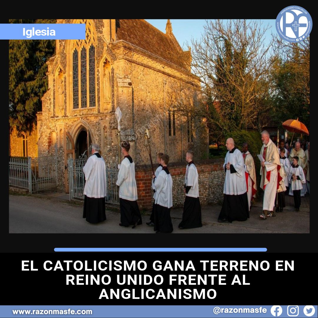 📰El catolicismo está cerca de superar al anglicanismo en Reino Unido. Ya ocurrió en Londres e Irlanda del Norte, y entre los jóvenes practicantes hay el doble de católicos que anglicanos.
➕ info: encuentra nuestra página web en el perfil de R+F.