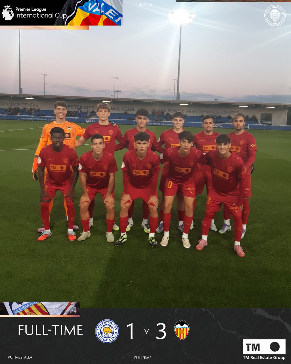 🔚 FINAL 

✅ Victoria del #VCFMestalla que completó un gran partido ante el <a href="/LCFC/">Leicester City</a> y pudo anotar más goles en esta segunda jornada de la #PLInternationalCup

⚽️ Víctor Jr. 
⚽️ Alex Cerdá
⚽️ Leslie 

#LeicesterVCFMestalla ⚪️🔵🦇
