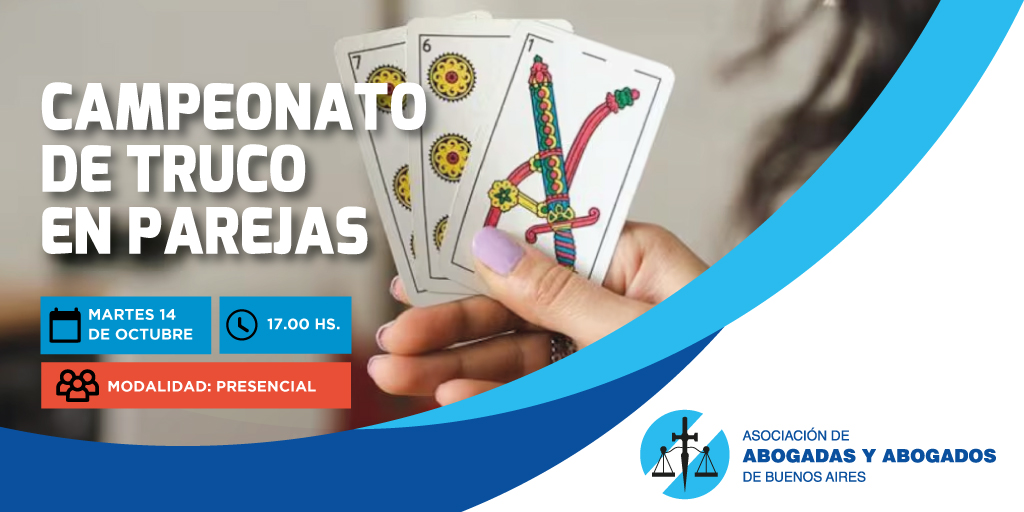 ¡🎉 Este 14 de octubre te invitamos a participar del Campeonato de Truco en Parejas organizado por la AABA! 🃏

🗓 Fecha: Martes 14 de Octubre
🕓 Hora: 17:00 hs
📍 Modalidad: Presencial

¡Inscribite acá! lnkd.in/dmcUkfF7