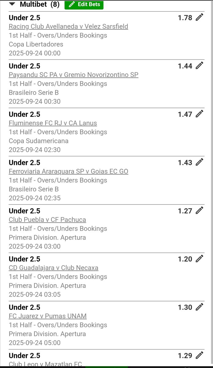1ST HALF - UNDER 2.5 BOOKINGS🟨 BW13A40772 betway.co.za/bookabet/BW13A…