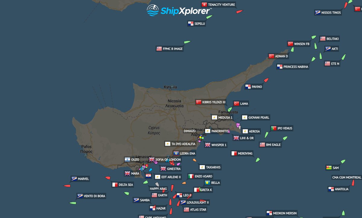 ShipXplorer's tweet image. Tracking ship traffic in and out of Cyprus? 🛳️ Check live movements here: shipxplorer.com/@35.06266,33.4…

 #MaritimeTraffic #ShipTracking #CyprusPorts