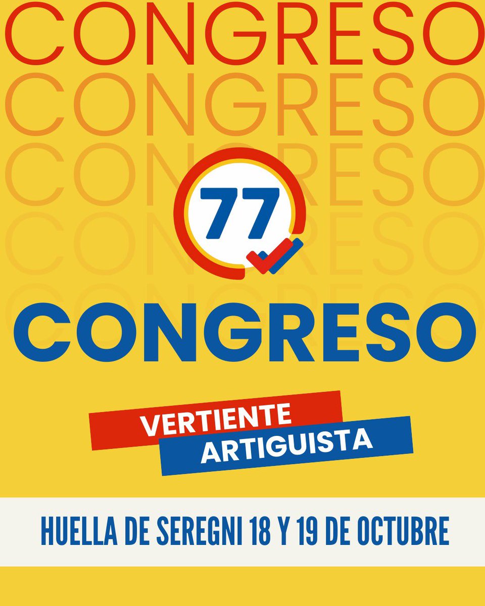 🟡En la Vertiente Artiguista nos estamos preparando para nuestro Congreso, que tendrá lugar el 18 y 19 de octubre🟡

Estos días son de encuentros y reuniones en los que debatimos, compartimos ideas y construimos colectivamente el documento que llevaremos al Congreso 📄