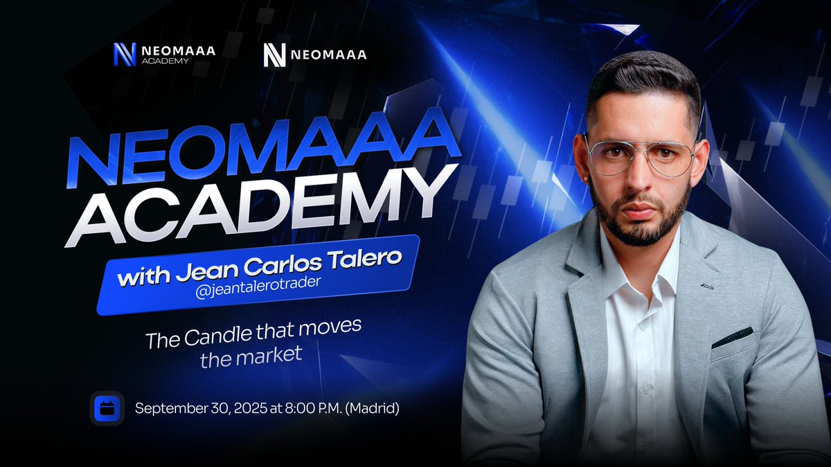 ✨ Next Tue, Sept 30 — NeomAAA Academy online class with 📈 Jean Talero (7+ yrs exp, founder of Jean Talero Trading Academy).
🔍 Topic: The candle that moves the market &amp; how to trade it.
🎟️ Free, reg. required → Don’t miss it!
🔗 shorturl.at/dYFVG