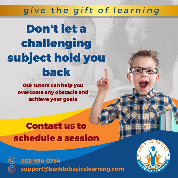 Back2BasicsDE's tweet image. #BacktoBasicsLearningDynamics#onlinetutoring #tutoring #education #tutor #onlinetutor #tutoringservices #learning