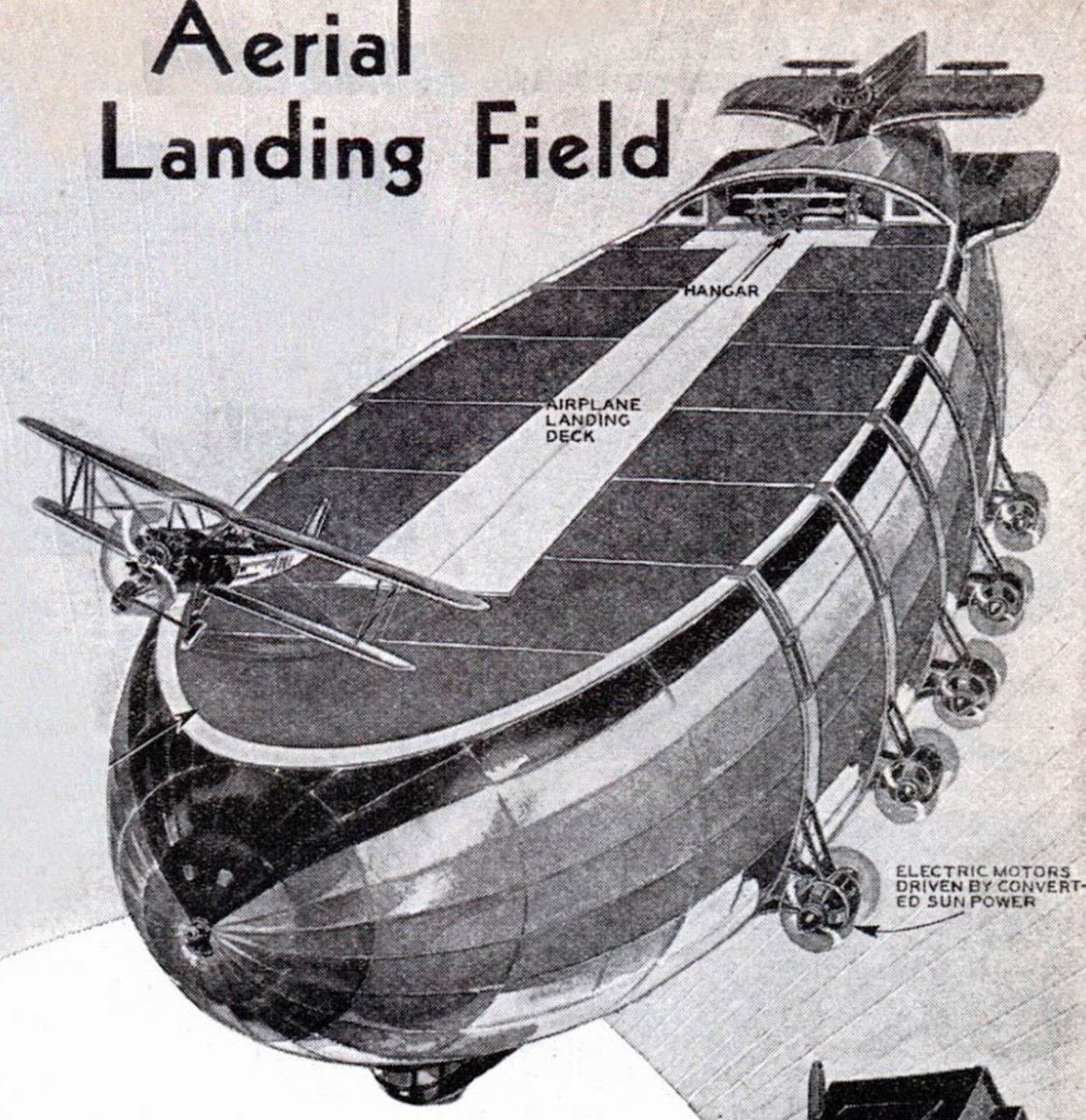 De la ficción a la realidad: 

#China 🇨🇳 proyecta la construcción de una aeroplataforma móvil para el lanzamiento de aeronaves, muy similar al Helicarrier de #SHIELD y  podría funcionar con turbinas eléctricas.

Sin embargo la idea de esto es tan vieja como la aviación misma.
