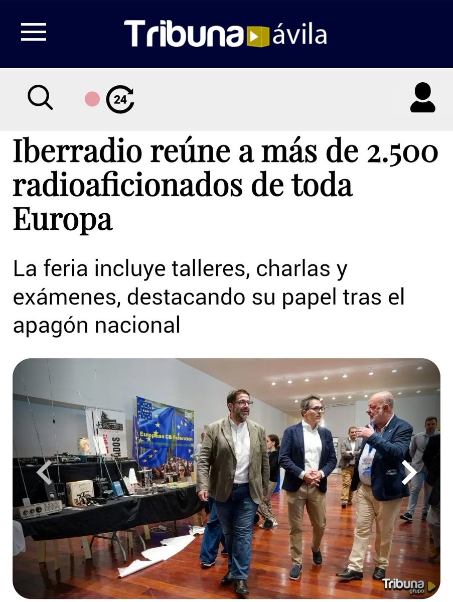 Gracias <a href="/tribunaavila/">tribunaavila</a> por la cobertura de <a href="/IberRadio/">IberRadio</a> 
tribunaavila.com/noticias/41793…
#somosURE 
<a href="/ure_es/">Unión de Radioaficionados Españoles</a>
