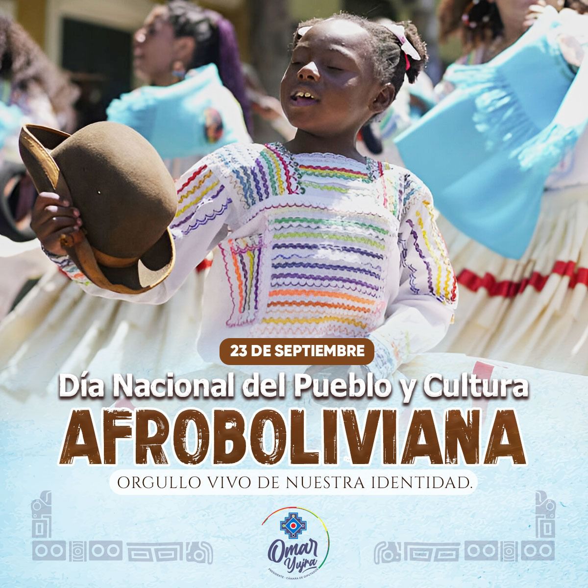 La historia de Bolivia se escribe también con la lucha, la fuerza y la riqueza cultural del pueblo afroboliviano. Su dignidad constituye un pilar fundamental a nuestro pueblo

¡Feliz Día Nacional del Pueblo y la Cultura Afroboliviana!

#OmarYujra
#LegislaturaDelBicentenario