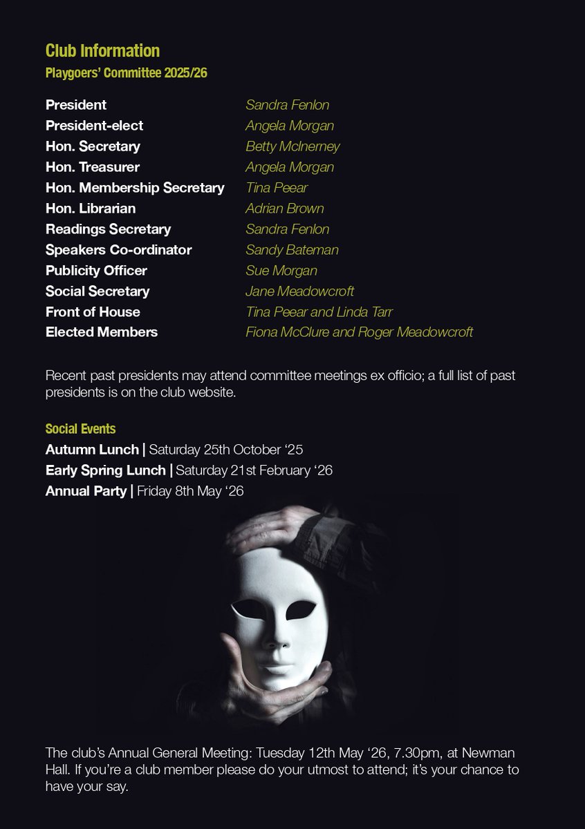 PlaygoersClub's tweet photo. New season of plays at Bristol Playgoers! What a line-up we have for you. Check out our brand new flyer and see what's on! https://t.co/1KncFOwy5m