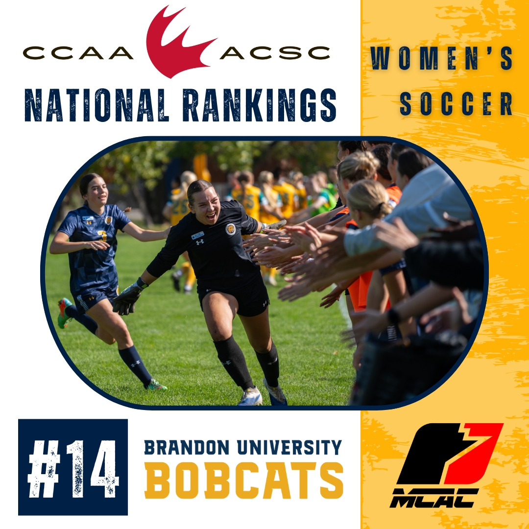 BU Bobcats (@bubobcats) on Twitter photo 📊😼The undefeated Bobcats remain at #⃣1⃣4⃣ in the latest <a href="/CCAAsportACSC/">CCAA 🇨🇦 ACSC</a> national rankings for women's soccer.🇨🇦⚽️
The two-time defending Manitoba league champions have back-to-back road games this coming weekend. 📊😼The undefeated Bobcats remain at #⃣1⃣4⃣ in the latest <a href="/CCAAsportACSC/">CCAA 🇨🇦 ACSC</a> national rankings for women's soccer.🇨🇦⚽️
The two-time defending Manitoba league champions have back-to-back road games this coming weekend.