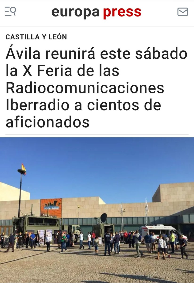 Gracias <a href="/europapress/">Europa Press</a> por la cobertura de <a href="/IberRadio/">IberRadio</a> 
europapress.es/castilla-y-leo…
<a href="/ure_es/">Unión de Radioaficionados Españoles</a> 
#somosURE
