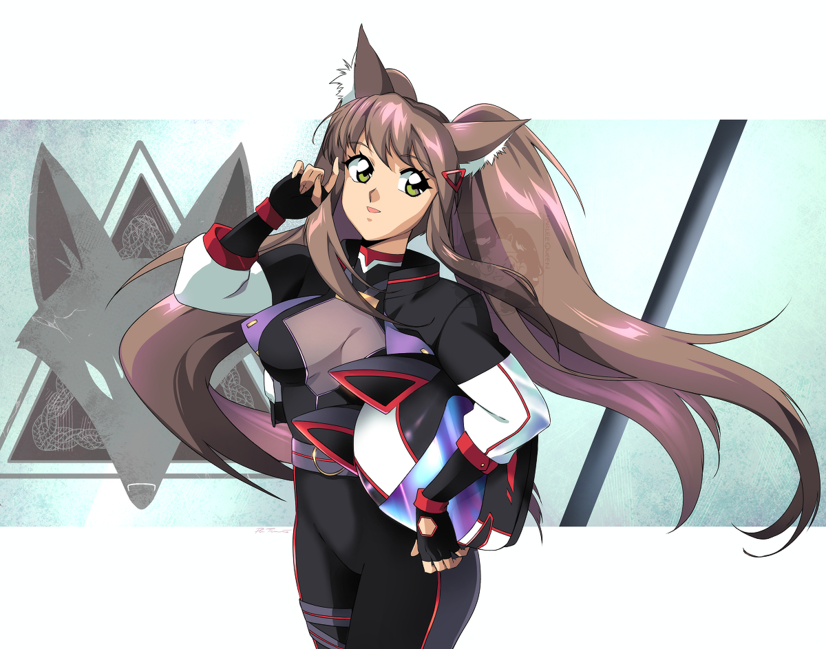 commish for a VTuber - I created a pilot type suit for them for this piece! (I love drawing pilot suits)