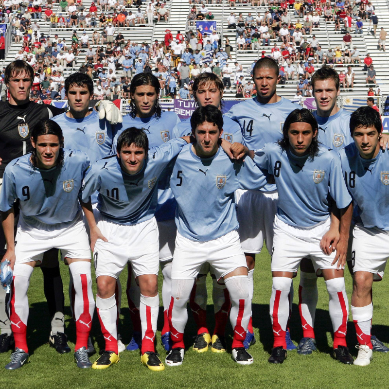 FIFAWorldCup's tweet photo. Four days to go: The birth of the Suarez-Cavani partnership. 👀

#U20WC | #LegendsInTheMaking