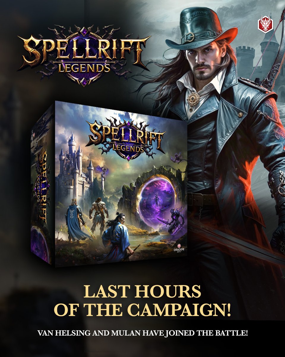 Last Hours of Campaign! 🚨

SpellRift Legends is entering its final hours on Gamefound.

New heroes revealed: Van Helsing and Mulan

Do not miss out, back NOW: gamefound.com/en/projects/dr…

#SpellRiftLegends #BoardGames #Gamefound #LastHours