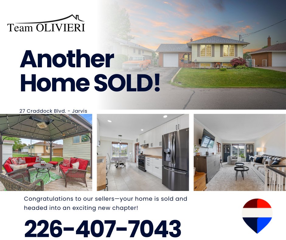 Wally_YHSG's tweet image. Another home SOLD, another thankful client!
We appreciate the trust our sellers place in Team OLIVIERI to guide them every step of the way.

#JustSold #ClientAppreciation #MovingForward #RealEstateGoals #BrantfordHomes #TeamOLIVIERI #BuySellMove