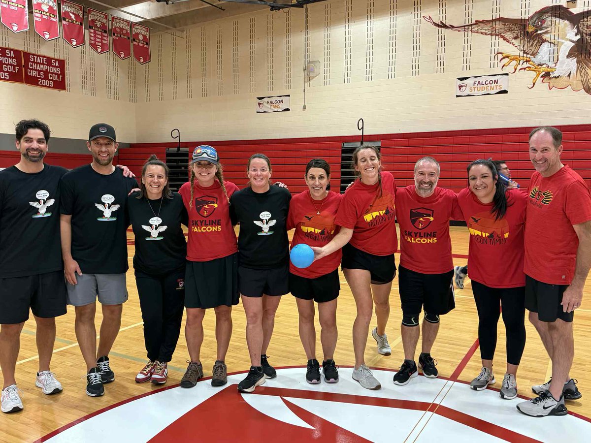 Let’s go Falcons!! We had a Dodge Ball Tournament last night. Congratulations to our Champions. Making a difference outside of the classroom! #WeAreSkylineEveryday#StVrainAdvantage <a href="/KarlaAllenbach/">Karla Allenbach</a> <a href="/Skyline_Falcons/">Skyline High School</a>