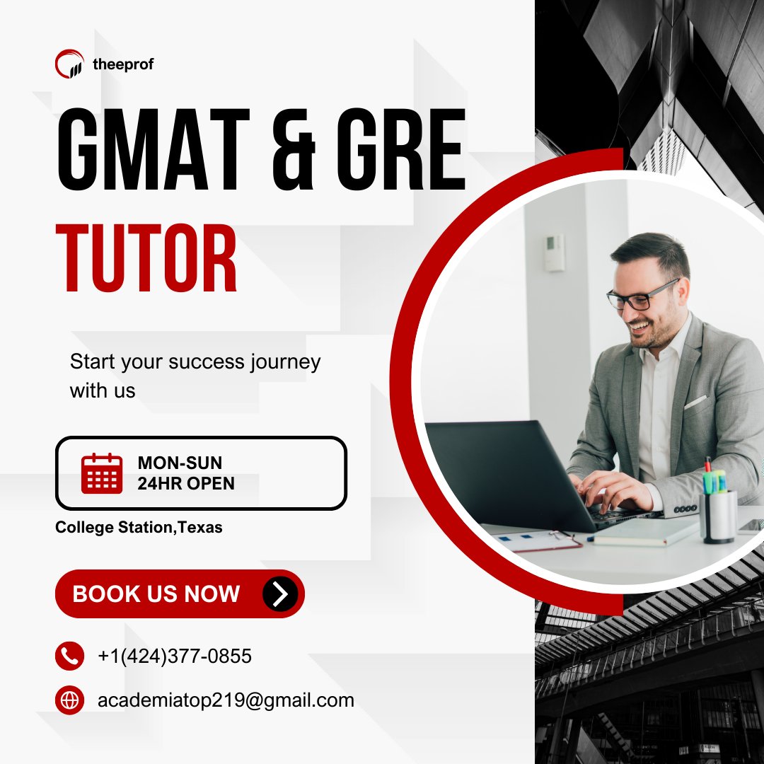 _theeprof's tweet image. Ready to conquer the GMAT or GRE? Our expert tutoring guarantees stellar scores, full confidentiality, and a 100% success rate. Your graduate school dreams start here!
📞 +1 (424) 377-0855

#GMATPrep #GREPrep  #StudyWithExperts #TestPrep #AcademicExcellence #GradSchoolBound