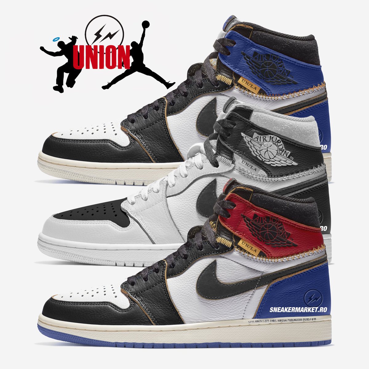 Ovrnundr's tweet image. UNION x Fragment x Nike Air Jordan 1 High 

Stock Numbers:

• Black/White - 4,700 Pairs 

• Sport Royal - 15,000 pairs 

• Varsity Red - 44,000 Pairs