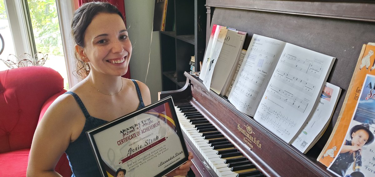 alexander_doan's tweet photo. Our Student of The Month for September, 2025 is, Josie!!

Josie has been studying piano with Alex, learning from the Faber Piano Adventures for the older beginner.   Josie received her Student Of The Month certificate, and is featured on our socials.    

Congrats, Josie!! https://t.co/CrVQkqeFkn
