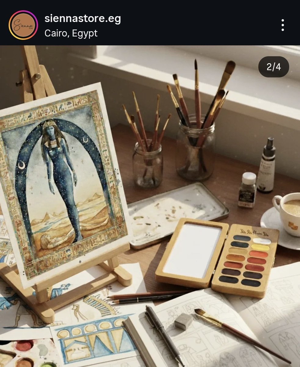 isn't it kinda shameful for the art community in Egypt that the "first Egyptian-made watercolor brand" is using AI generated images to promote their product? :)