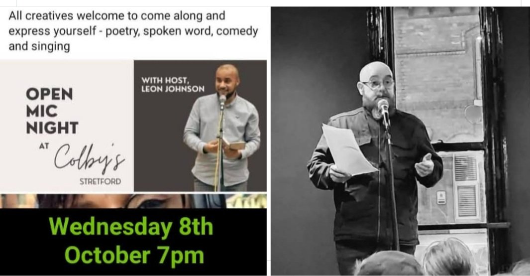I'll be a #specialguest at colby's in Stretford on the 8th October, I can't wait.
#bookmarkquinn #poet  #poetrylovers #spokenword #poet #colbysStretford
