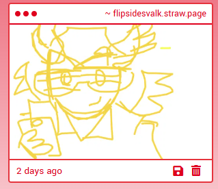 Awhh! This adorable! I'll put it on my art wall as soon as I can! I'll have to restart the art wall in the studio though... -&gt; flipsidesvalk.straw.page (STRAWPAGE OPEN AGAIN YAY)