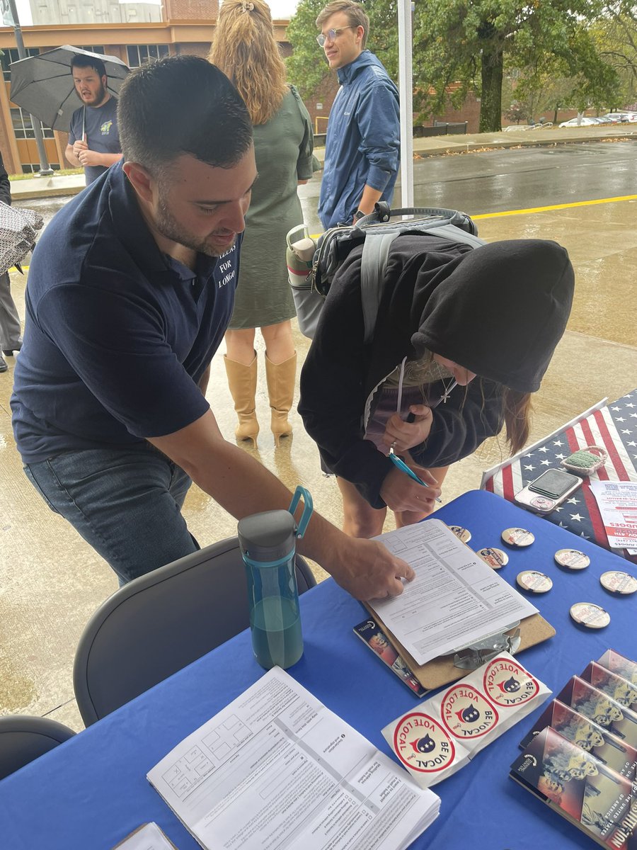 TheReal_BenU's tweet photo. Amazing Turnout at @tpusa_sru’s Voter Registration tent.

Rain or Shine we will put in the work to win.

Result is a NET GAIN of 12 Republican Voters. Some got registered for the first time‼️

🔴12+

Great work @ScottPresler @AleanaSmiley @_Sir_Willie @traulbach @JondavidRLongo https://t.co/v4soM5Eff8