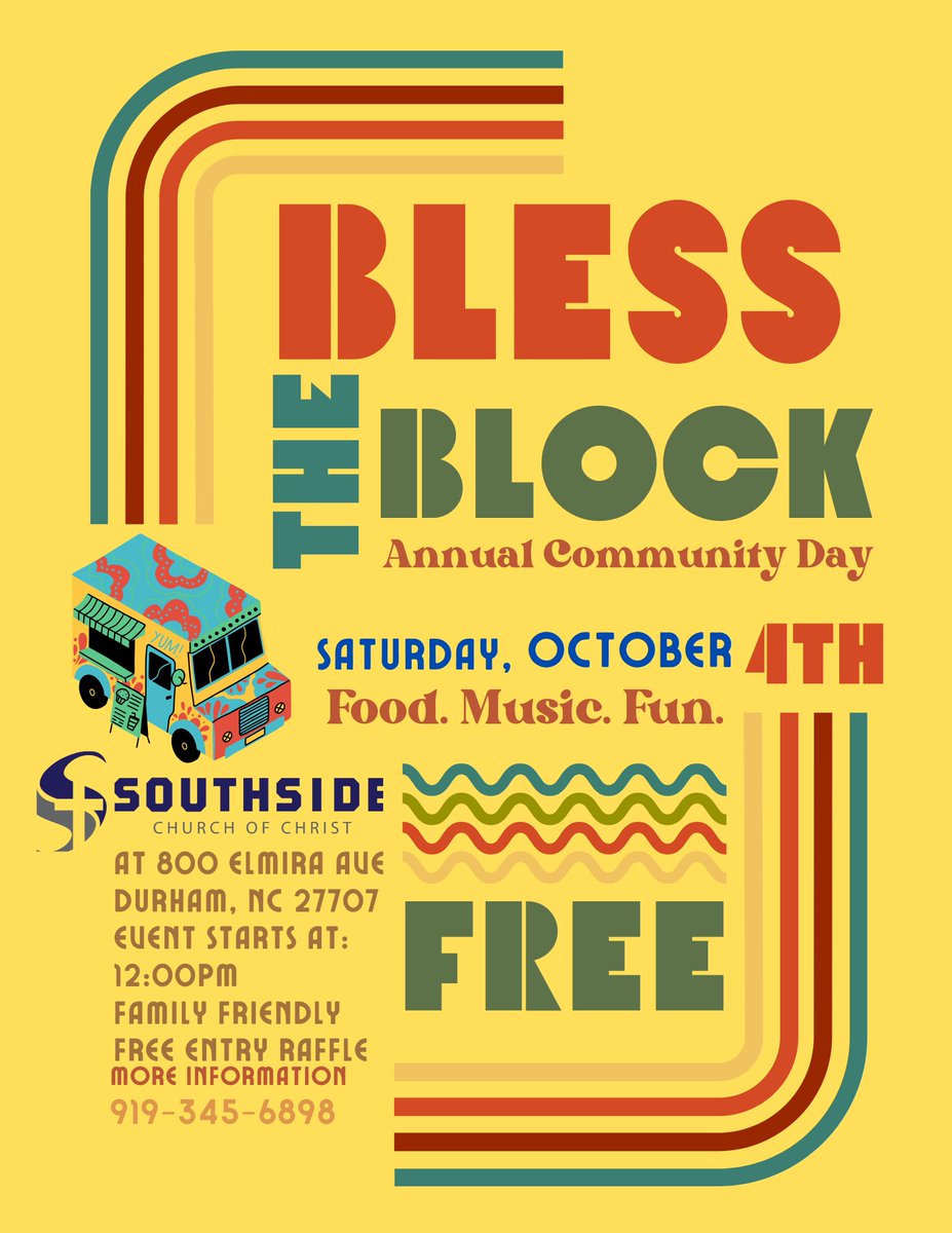 ABC11Together's tweet image. Celebrate, connect, and support others at the annual Bless the Block Community Day on October 4 in Durham!